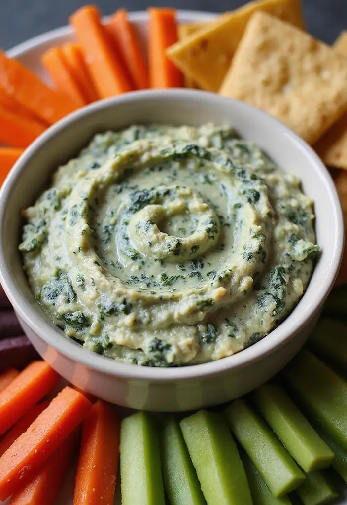 25 Snack Platter Ideas and Finger Food Appetizer Recipes for Parties 110 25 Snack Platter Ideas and Finger Food Appetizer Recipes for Parties - 17. Vegan Spinach and Artichoke Dip