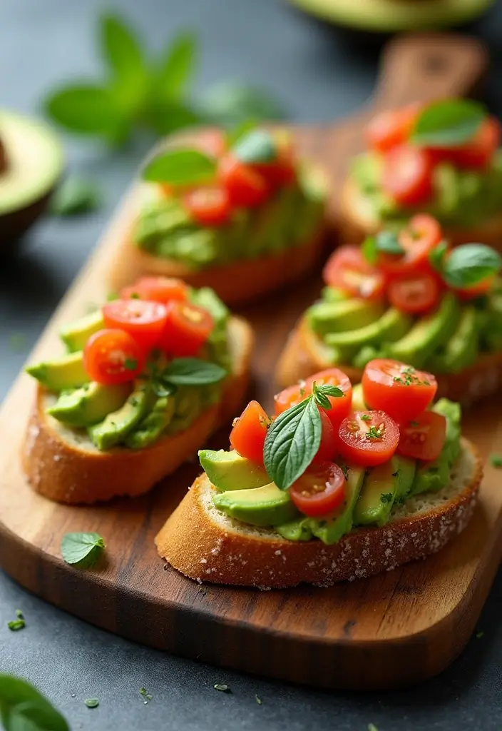 25 Snack Platter Ideas and Finger Food Appetizer Recipes for Parties 22 25 Snack Platter Ideas and Finger Food Appetizer Recipes for Parties - 4. Avocado Bruschetta