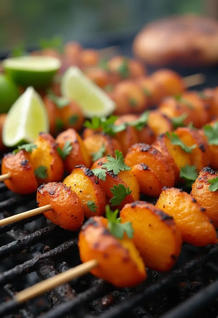 25 Snack Recipes with Potato for Crispy Savory Treats - 15. Sweet and Spicy Potato Skewers