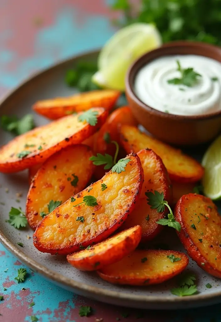 25 Snack Recipes with Potato for Crispy Savory Treats - 2. Zesty Spicy Potato Wedges