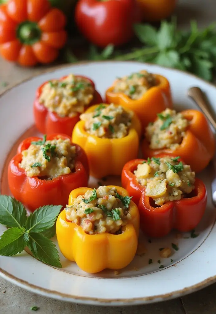 25 Snack Recipes with Potato for Crispy Savory Treats - 25. Potato and Herb Stuffed Peppers
