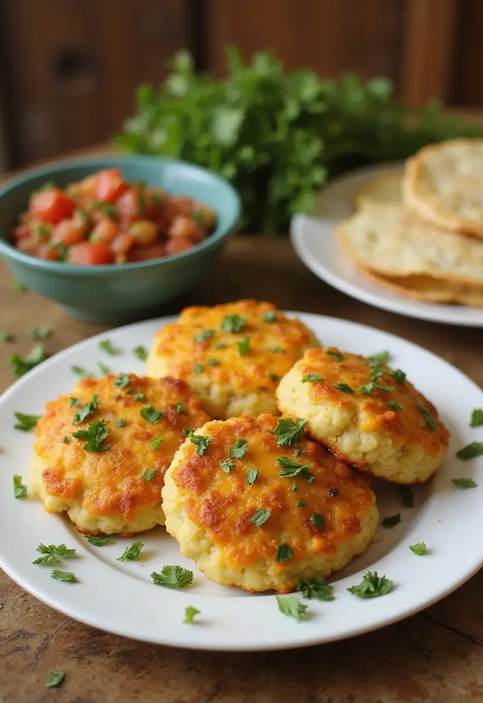 25 Snack Recipes with Potato for Crispy Savory Treats - 9. Cheesy Potato and Cauliflower Cakes