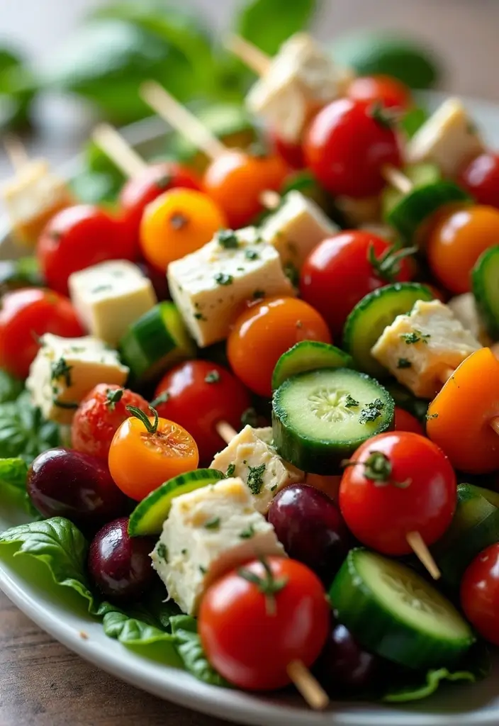 26 Easy Keto Snack Recipes for Low-Carb Lovers 123 26 Easy Keto Snack Recipes for Low-Carb Lovers - 19. Greek Salad Skewers