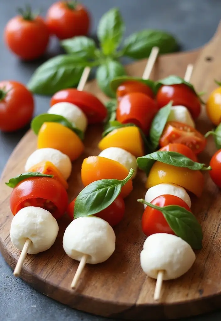 26 Easy Keto Snack Recipes for Low-Carb Lovers 48 26 Easy Keto Snack Recipes for Low-Carb Lovers - 8. Mini Caprese Skewers