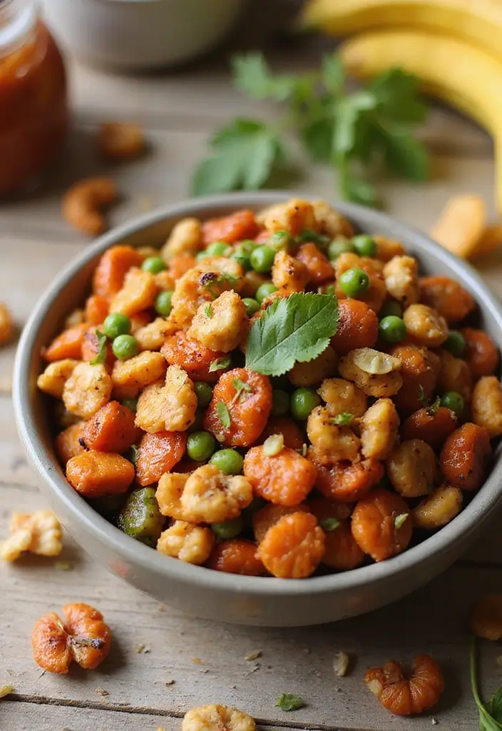 26 Easy Snack Mix Recipes for Sharing - 20. Spicy Sriracha Peas and Nuts Mix