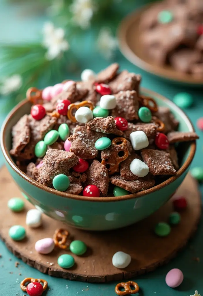 26 Easy Snack Mix Recipes for Sharing - 25. Chocolate Mint Snack Mix