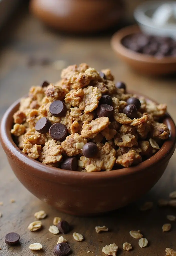26 Easy Snack Mix Recipes for Sharing - 4. Chocolate Chip Granola Mix