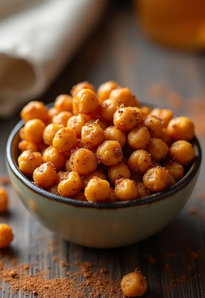 26 Easy Snack Mix Recipes for Sharing - 8. Honey Cinnamon Roasted Chickpeas