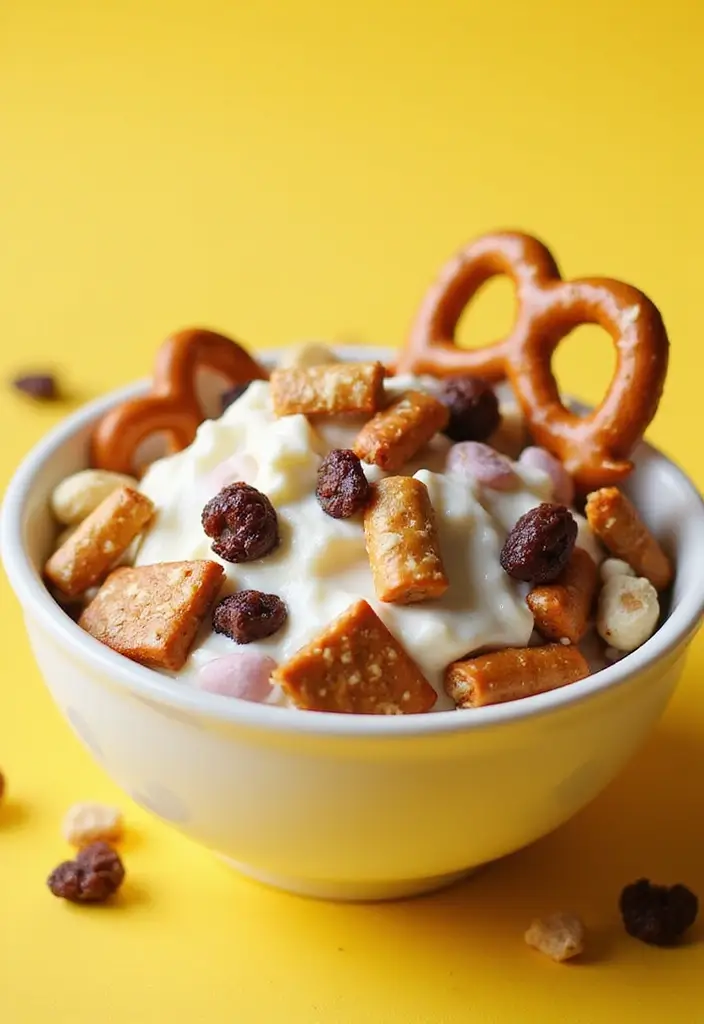 26 Easy Snack Mix Recipes for Sharing - 9. Yogurt-Covered Pretzel Mix