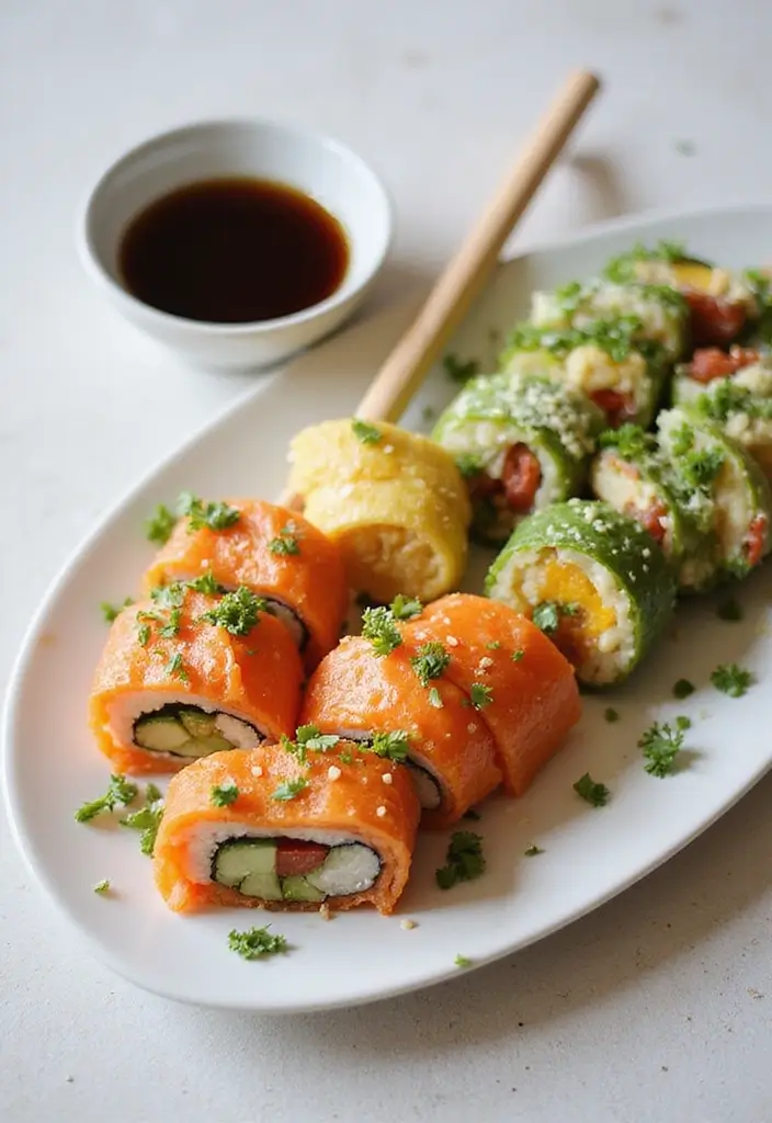 26 Gluten and Dairy Free Snack Recipes for Healthy Eating 72 26 Gluten and Dairy Free Snack Recipes for Healthy Eating - 12. Veggie Sushi Rolls