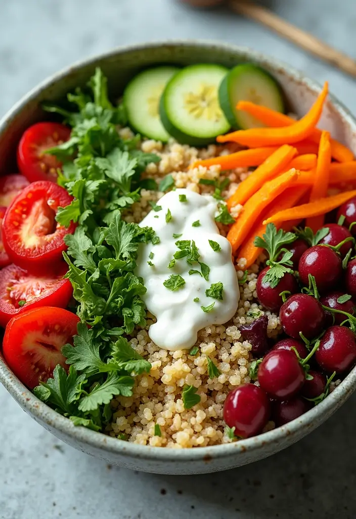 26 Healthy Greek Yogurt Snack Recipes Packed with Protein - 11. Greek Yogurt Quinoa Salad