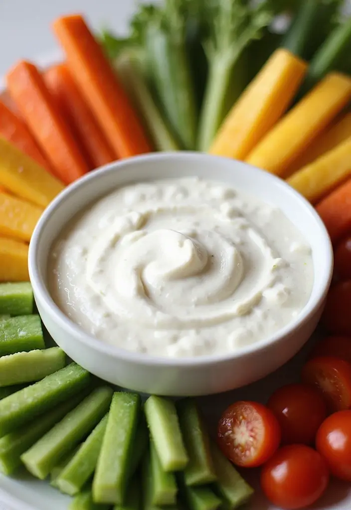 26 Healthy Greek Yogurt Snack Recipes Packed with Protein - 12. Greek Yogurt Veggie Dip