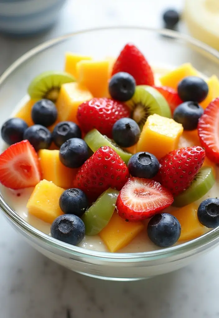 26 Healthy Greek Yogurt Snack Recipes Packed with Protein - 18. Creamy Greek Yogurt Fruit Salad