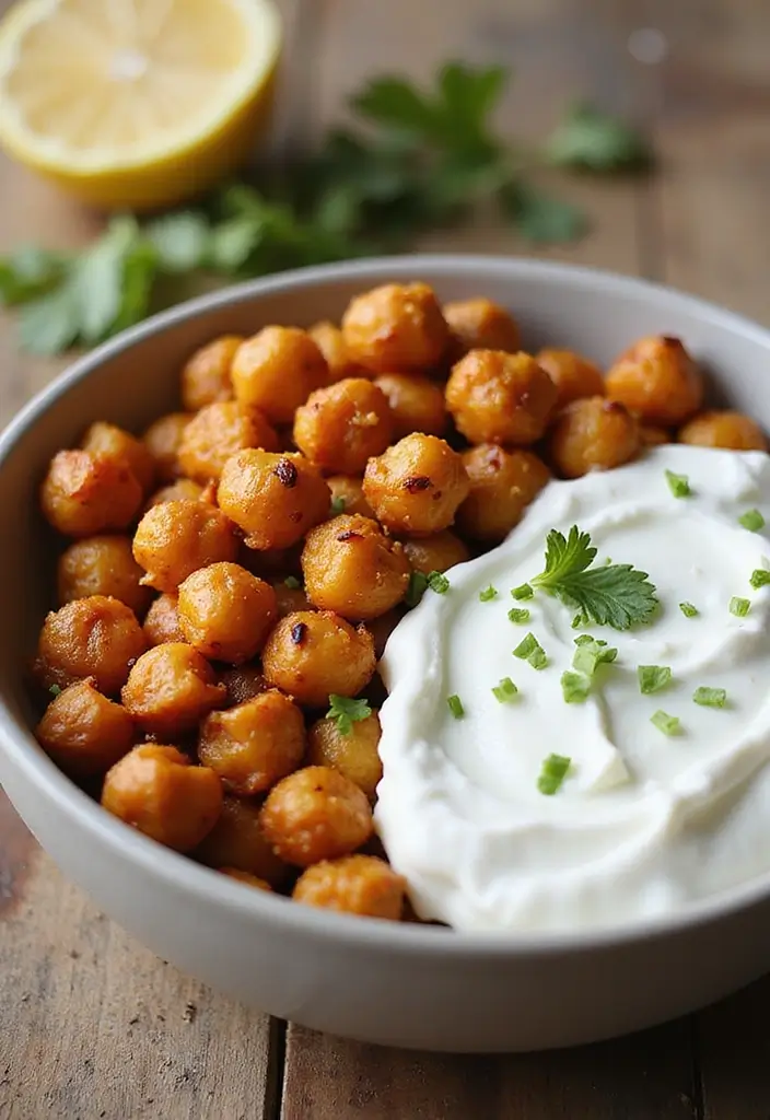 26 Healthy Greek Yogurt Snack Recipes Packed with Protein - 19. Greek Yogurt Spiced Chickpeas