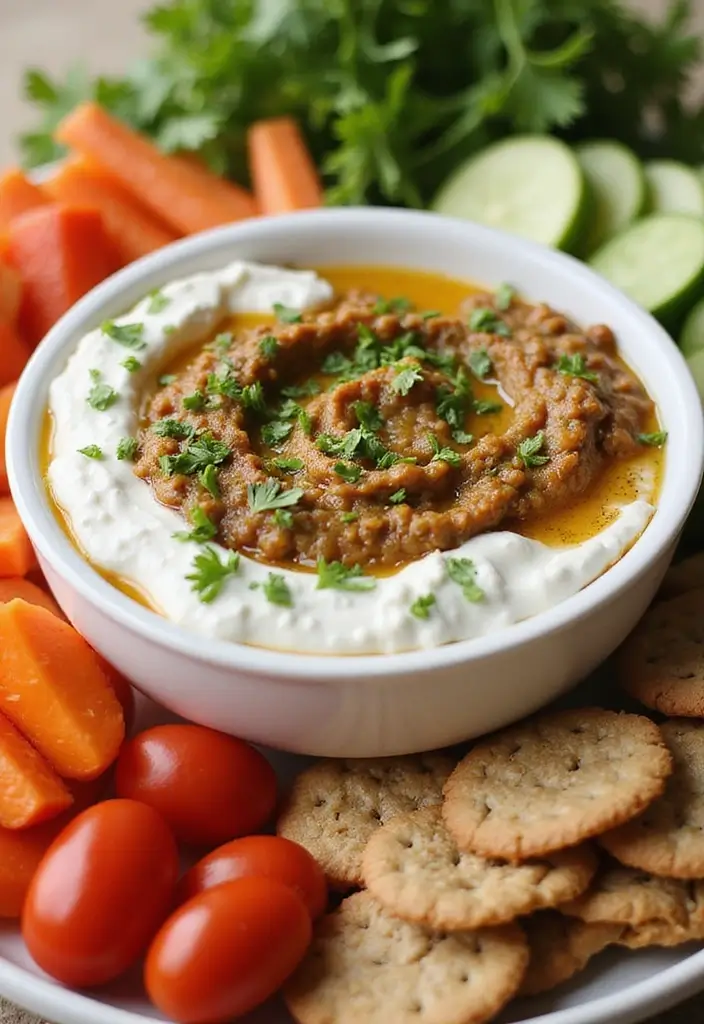 26 Healthy Greek Yogurt Snack Recipes Packed with Protein - 24. Spiced Greek Yogurt Lentil Dip