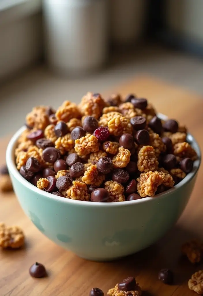 26 Healthy Snack Mix Recipes for Anytime Crunch 127 26 Healthy Snack Mix Recipes for Anytime Crunch - 19. Chewy Chocolate Chip Snack Mix