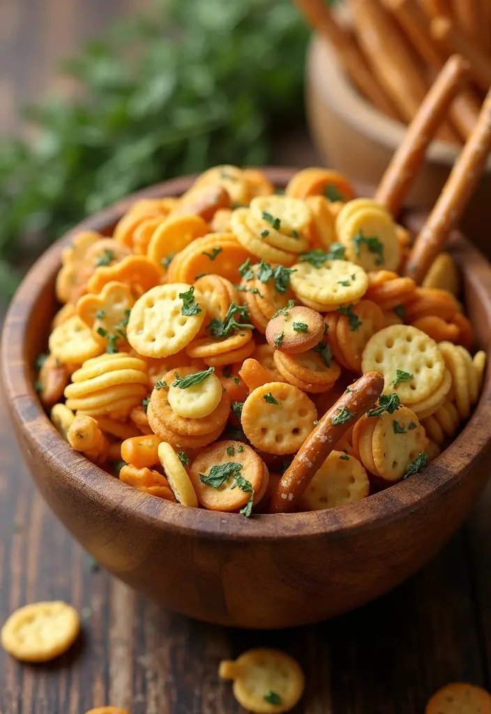 26 Healthy Snack Mix Recipes for Anytime Crunch 8 26 Healthy Snack Mix Recipes for Anytime Crunch - 2. Savory Herb & Cheese Snack Mix