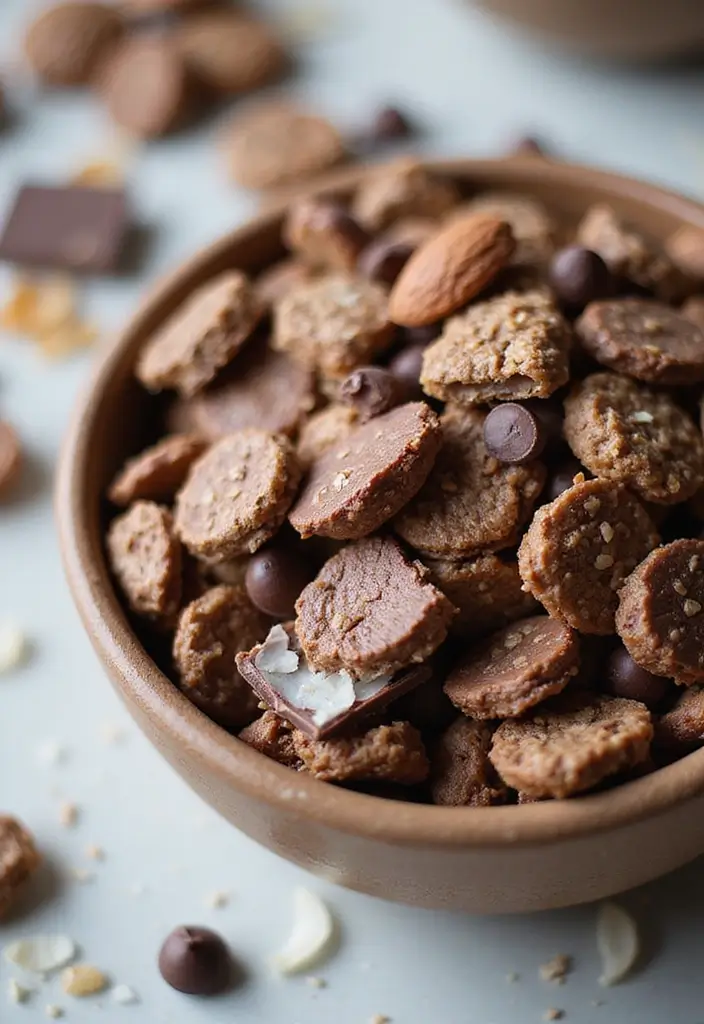 26 Healthy Snack Mix Recipes for Anytime Crunch 167 26 Healthy Snack Mix Recipes for Anytime Crunch - 25. Chocolate Almond Joy Snack Mix