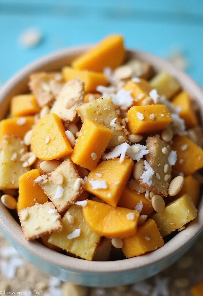 26 Healthy Snack Mix Recipes for Anytime Crunch 29 26 Healthy Snack Mix Recipes for Anytime Crunch - 5. Tropical Trail Mix