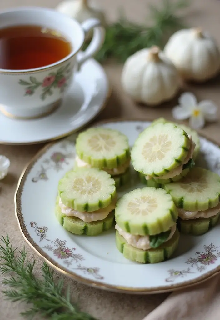 26 Quick Snack Recipes for Tea Time Moments 1 26 Quick Snack Recipes for Tea Time Moments - 1. Mini Cucumber Sandwiches