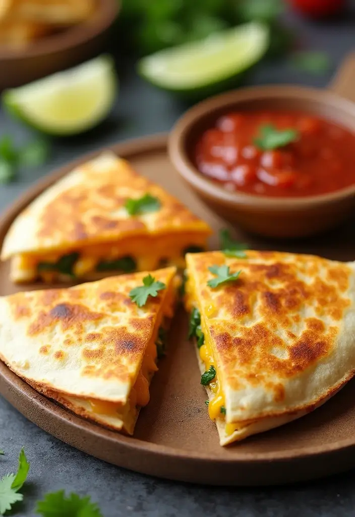 26 Quick Snack Recipes for Tea Time Moments 115 26 Quick Snack Recipes for Tea Time Moments - 19. Cheesy Veggie Quesadillas