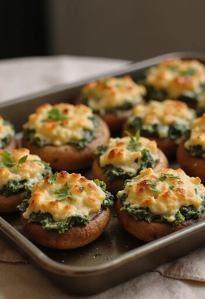 26 Quick Snack Recipes for Tea Time Moments 136 26 Quick Snack Recipes for Tea Time Moments - 22. Spinach and Cheese Stuffed Mushrooms