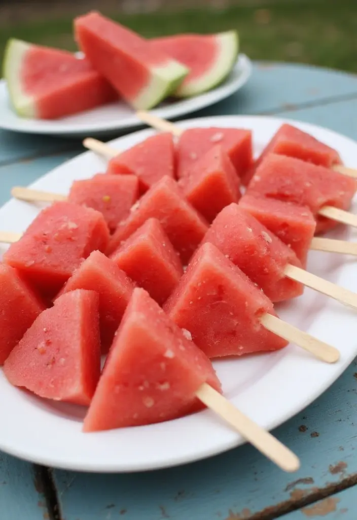 27 Fruit Snack Recipes for Kids That Are Sweet and Nutritious - 18. Watermelon Pops