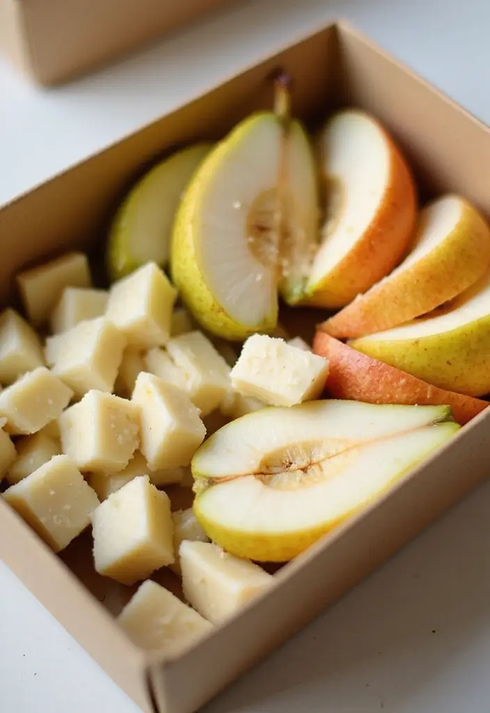 27 Fruit Snack Recipes for Kids That Are Sweet and Nutritious - 19. Pear and Cheese Snack Packs