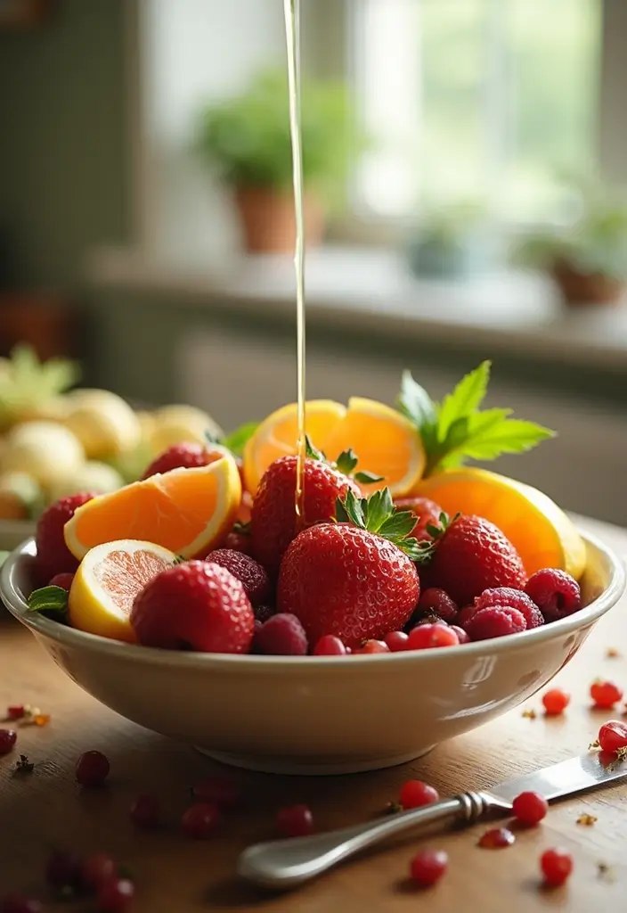27 Fruit Snack Recipes for Kids That Are Sweet and Nutritious - 25. Fruit Bowl with Honey Drizzle
