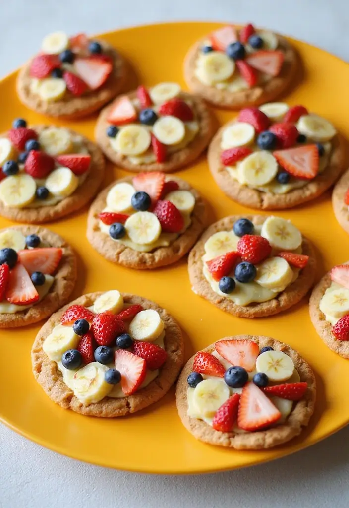 27 Fruit Snack Recipes for Kids That Are Sweet and Nutritious - 8. Mini Fruit Pizzas