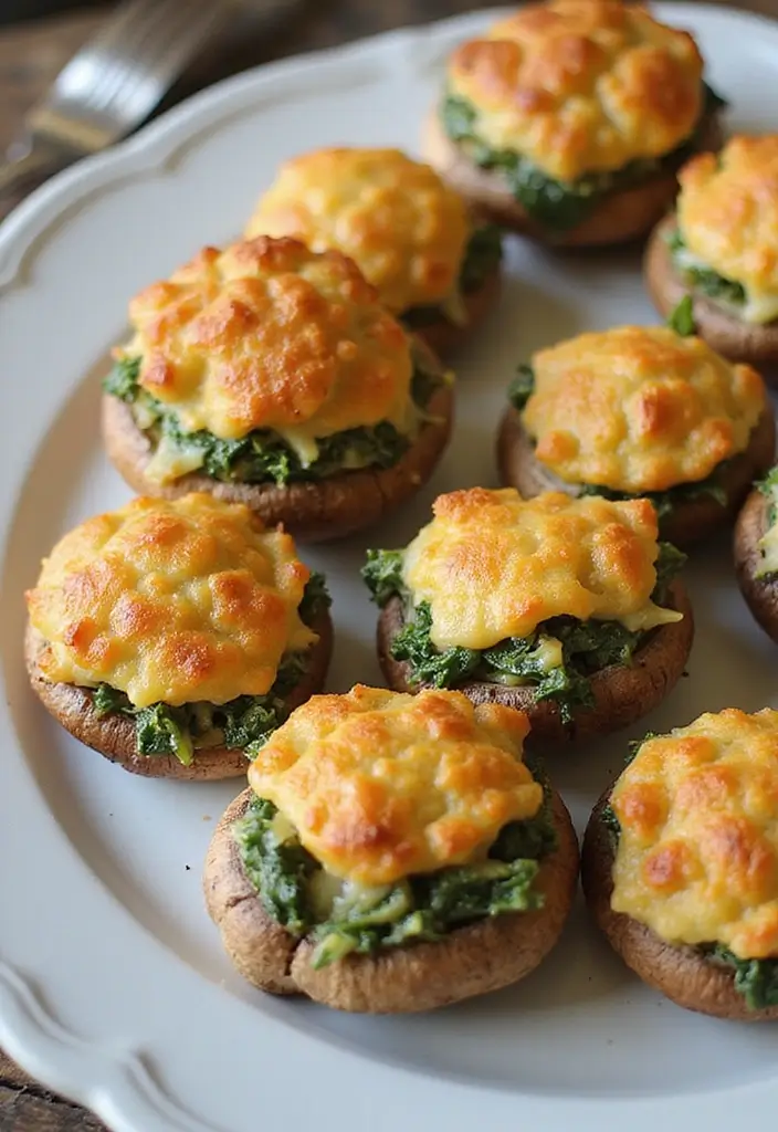 27 Gluten Free Salty Snack Recipes for Every Craving 62 27 Gluten Free Salty Snack Recipes for Every Craving - 10. Spinach and Cheese Stuffed Mushrooms