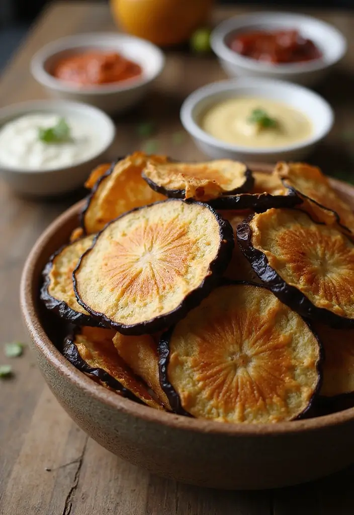 27 Gluten Free Salty Snack Recipes for Every Craving 151 27 Gluten Free Salty Snack Recipes for Every Craving - 23. Eggplant Chips