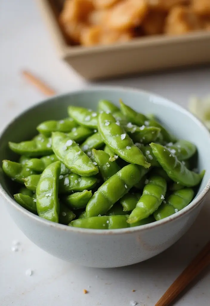 27 Quick Snack Recipes: Healthy and Delicious Plant-Based Bites 76 27 Quick Snack Recipes: Healthy and Delicious Plant-Based Bites - 12. Edamame with Sea Salt