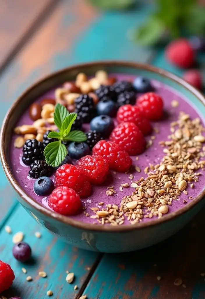27 Quick Snack Recipes: Healthy and Delicious Plant-Based Bites 83 27 Quick Snack Recipes: Healthy and Delicious Plant-Based Bites - 13. Berry Smoothie Bowl