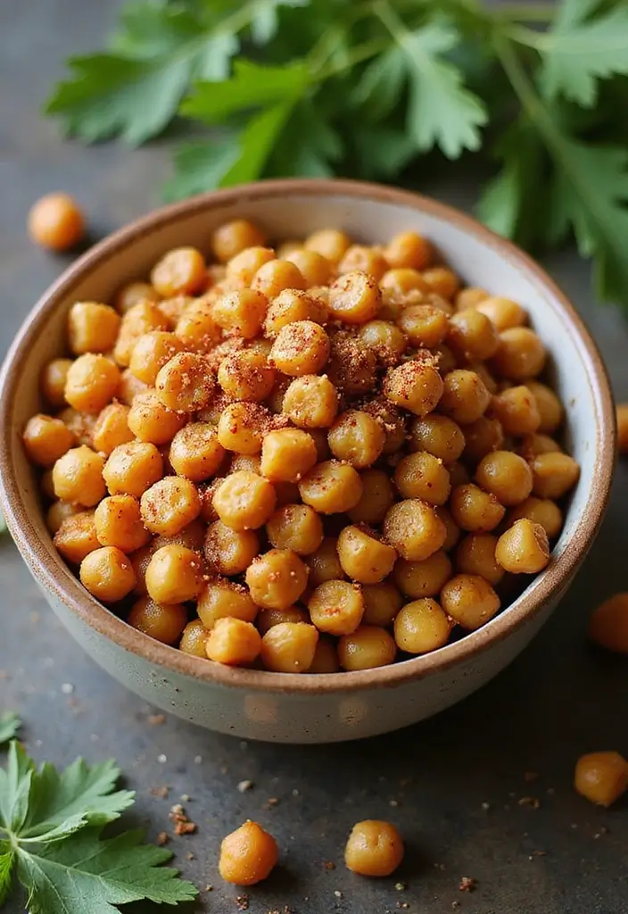 27 Quick Snack Recipes: Healthy and Delicious Plant-Based Bites 8 27 Quick Snack Recipes: Healthy and Delicious Plant-Based Bites - 2. Spicy Roasted Chickpeas
