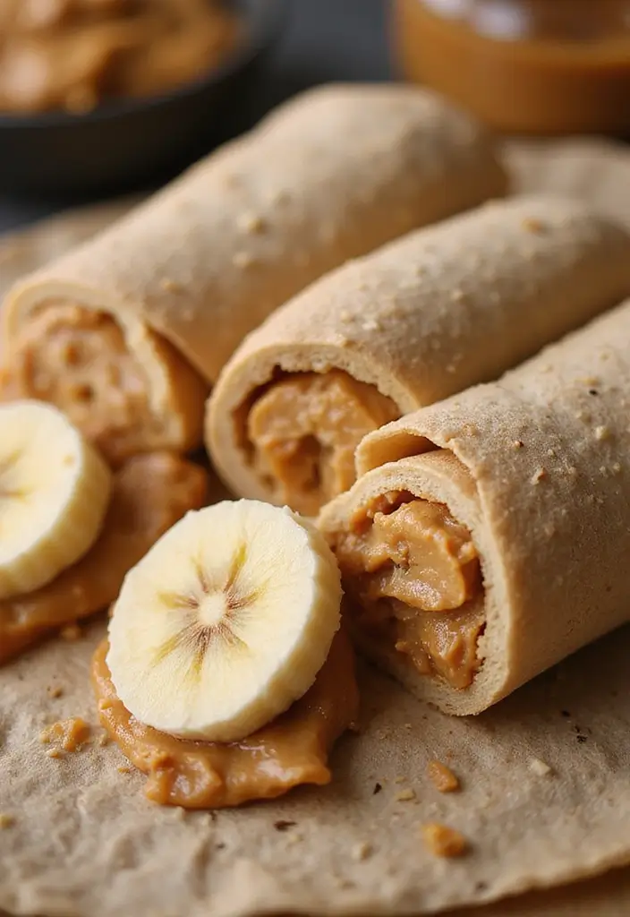 27 Quick and Easy Late Night Snack Recipes to Curb Cravings 29 27 Quick and Easy Late Night Snack Recipes to Curb Cravings - 5. Banana Peanut Butter Wrap