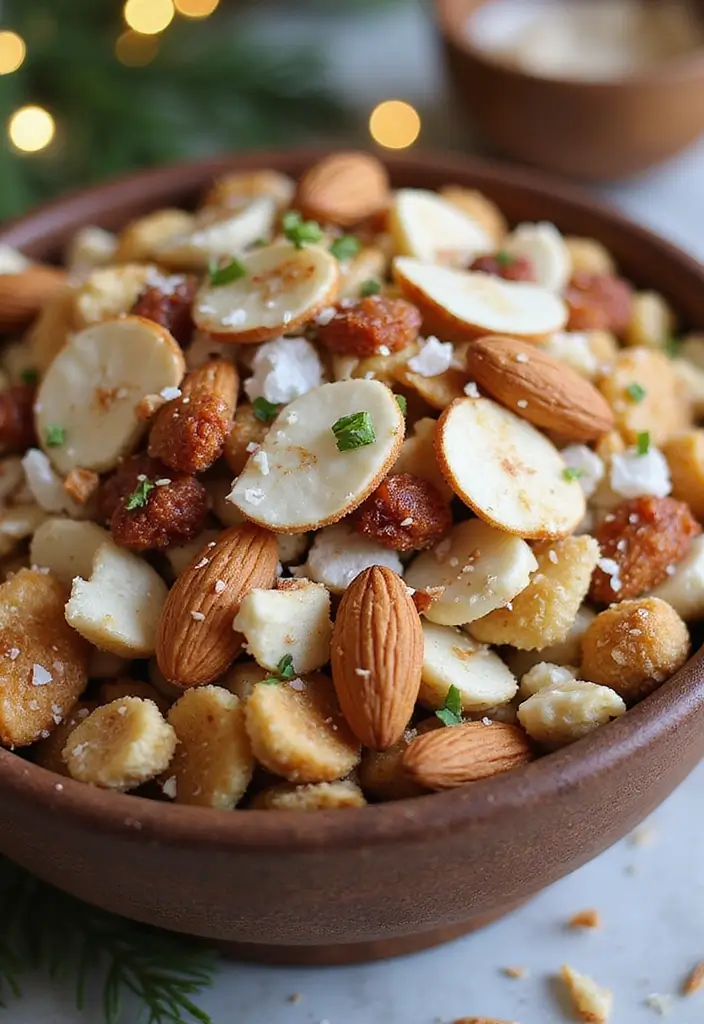 27 Sweet and Salty Christmas Snack Mix Recipes Everyone Loves 60 27 Sweet and Salty Christmas Snack Mix Recipes Everyone Loves - 10. Coconut and Almond Snack Mix