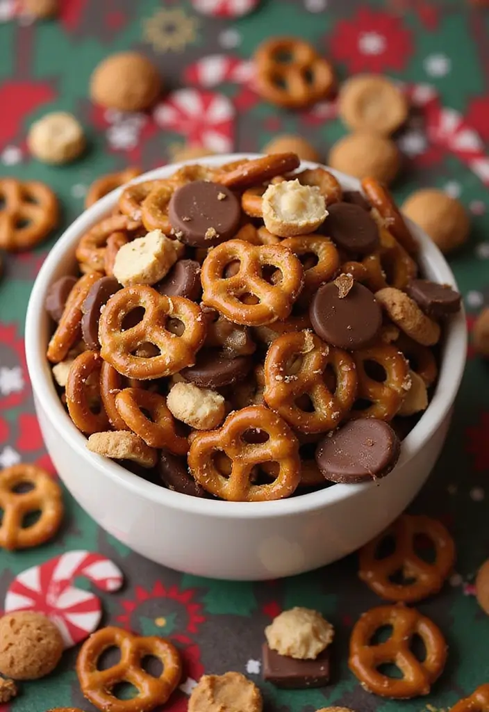 27 Sweet and Salty Christmas Snack Mix Recipes Everyone Loves 8 27 Sweet and Salty Christmas Snack Mix Recipes Everyone Loves - 2. Sweet and Salty Pretzel Mix