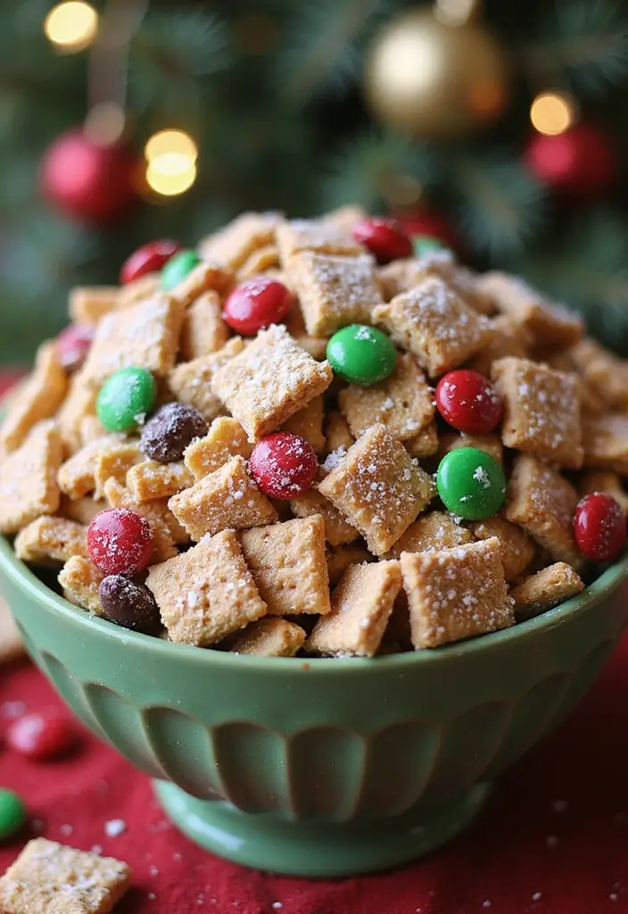 27 Sweet and Salty Christmas Snack Mix Recipes Everyone Loves 20 27 Sweet and Salty Christmas Snack Mix Recipes Everyone Loves - 4. Frosted Christmas Chex Mix