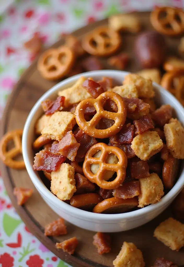 27 Unique Snack Mix Recipes You Haven’t Tried Yet 137 27 Unique Snack Mix Recipes You Haven’t Tried Yet - 21. Sweet and Savory Bacon Snack Mix