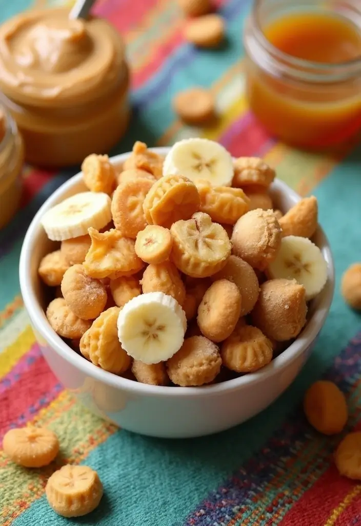 27 Unique Snack Mix Recipes You Haven’t Tried Yet 46 27 Unique Snack Mix Recipes You Haven’t Tried Yet - 8. Peanut Butter Banana Crunch Mix