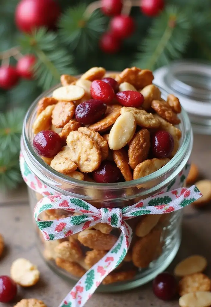 29 Christmas Snack Mix Recipes That Make Great Gifts 1 29 Christmas Snack Mix Recipes That Make Great Gifts - 1. Festive Cranberry Almond Snack Mix