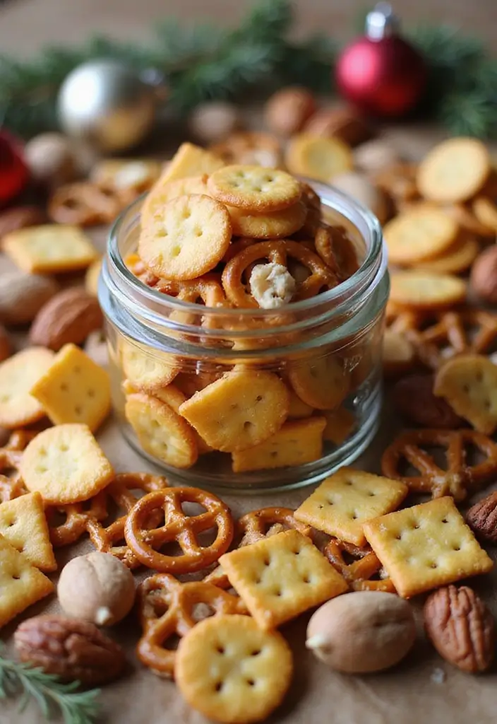 29 Christmas Snack Mix Recipes That Make Great Gifts 67 29 Christmas Snack Mix Recipes That Make Great Gifts - 11. Savory Cheese Cracker Mix