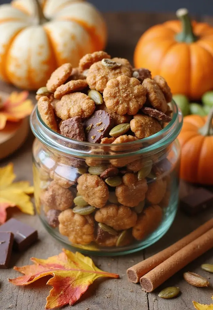 29 Christmas Snack Mix Recipes That Make Great Gifts 74 29 Christmas Snack Mix Recipes That Make Great Gifts - 12. Pumpkin Spice Snack Mix