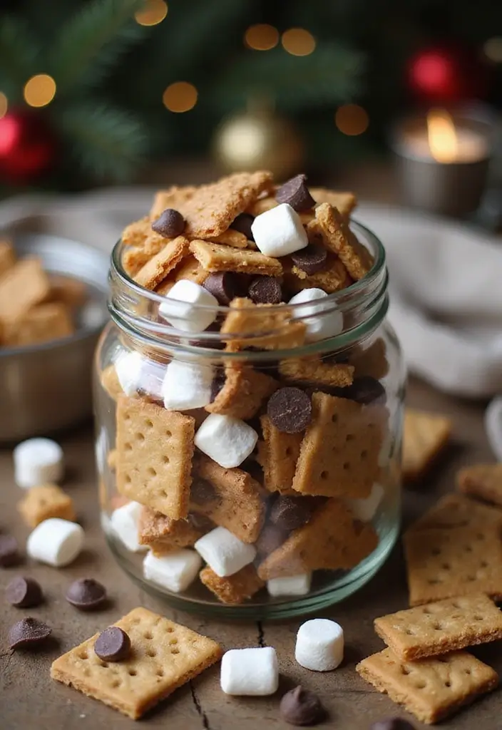 29 Christmas Snack Mix Recipes That Make Great Gifts 107 29 Christmas Snack Mix Recipes That Make Great Gifts - 17. S’mores Snack Mix