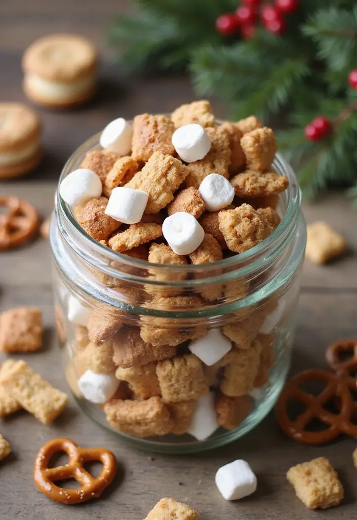 29 Christmas Snack Mix Recipes That Make Great Gifts 156 29 Christmas Snack Mix Recipes That Make Great Gifts - 24. Cinnamon Roll Snack Mix