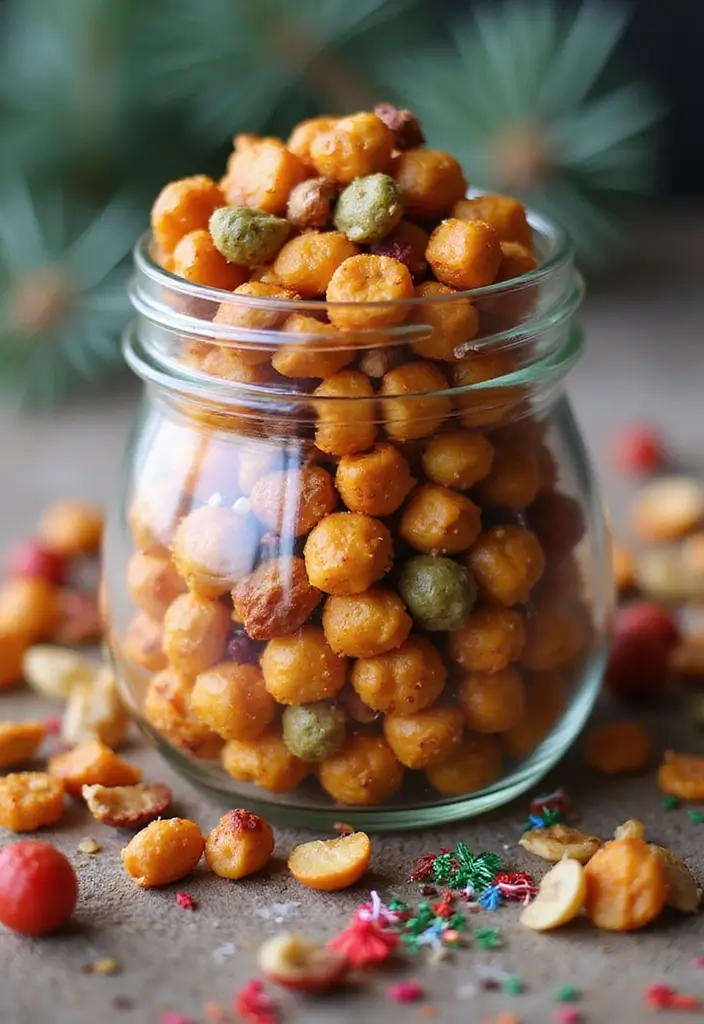 29 Christmas Snack Mix Recipes That Make Great Gifts 191 29 Christmas Snack Mix Recipes That Make Great Gifts - 29. Spicy Roasted Chickpea Snack Mix