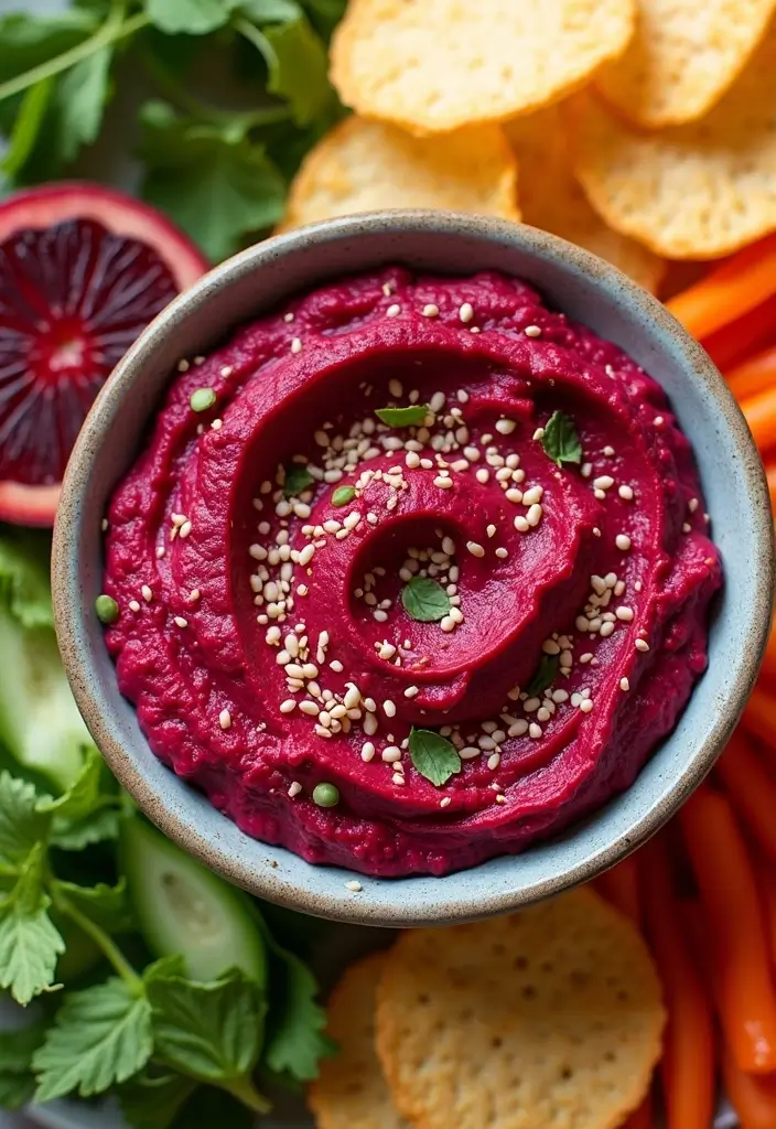 29 Healthy Indian Snack Recipes for Tea Time Gatherings 76 29 Healthy Indian Snack Recipes for Tea Time Gatherings - 12. Beetroot Hummus