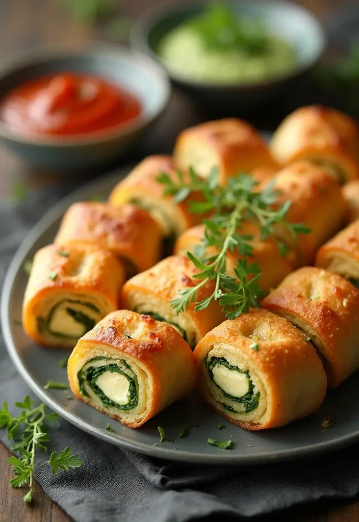 29 Healthy Indian Snack Recipes for Tea Time Gatherings 130 29 Healthy Indian Snack Recipes for Tea Time Gatherings - 20. Cheese and Spinach Rolls