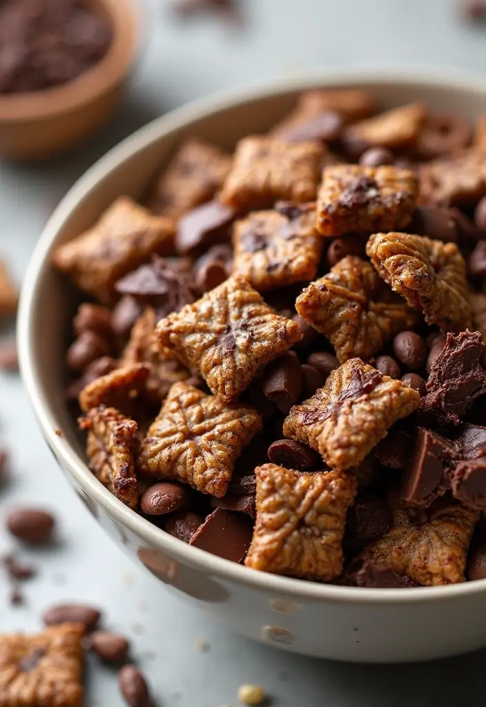 30+ Chex Snack Mix Recipes for Every Occasion 76 30+ Chex Snack Mix Recipes for Every Occasion - 12. Nutty Chocolate Chex Mix